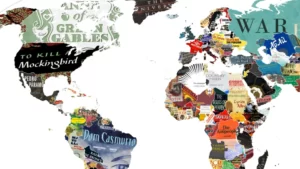 carte du monde avec livres dans les pays